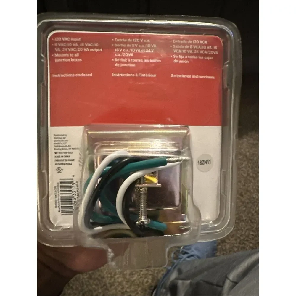 Utilitech #0063548 Wired Doorbell Transformer 120 VAC input/8 VAC Output J54 New